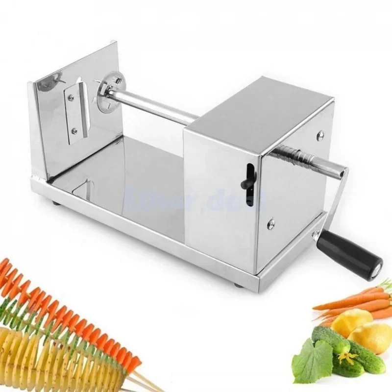 New stainless steel vegetable tools manual tornado stainless steel spiral potato slicer chip cutting machine kitchen tools