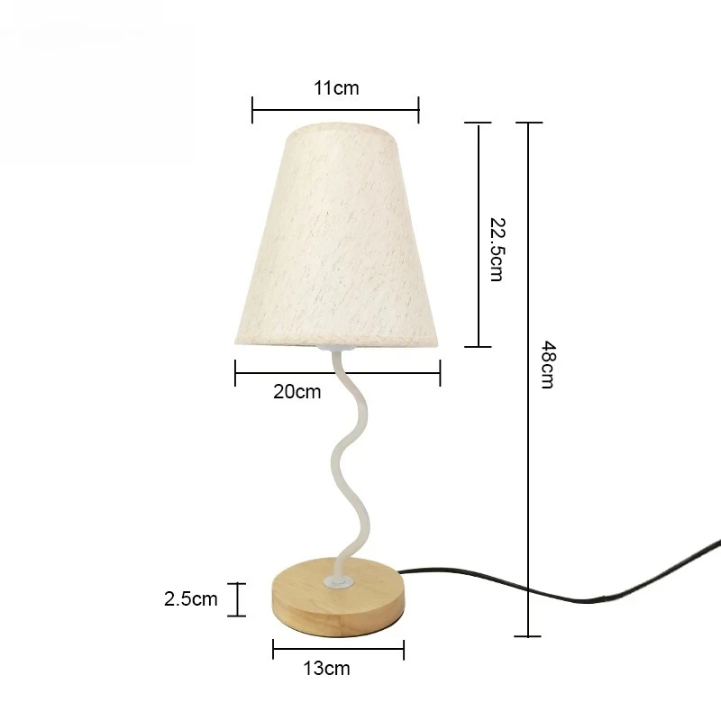 Residential solid wood cloth decorative light bedroom bedside simple night light desk