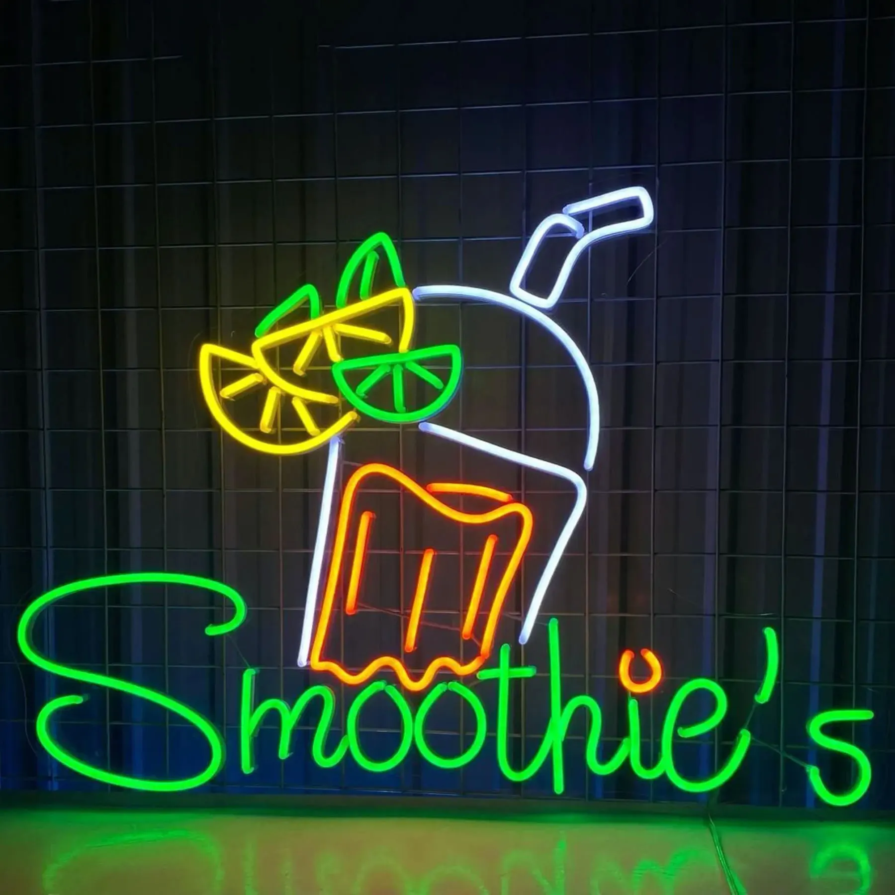 

Big Size Custom Smoothie Neon Sign Dessert Shop Open Smoothie Welcome Neon Wall Art Decor Custom Bar Club Sign