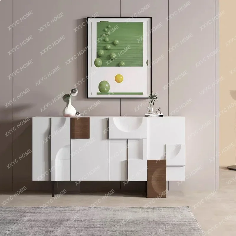 XX Minimalist Piano Lacquer Sideboard Solid Wood Art Entryway Cabinet Modern Tea Storage Buffet