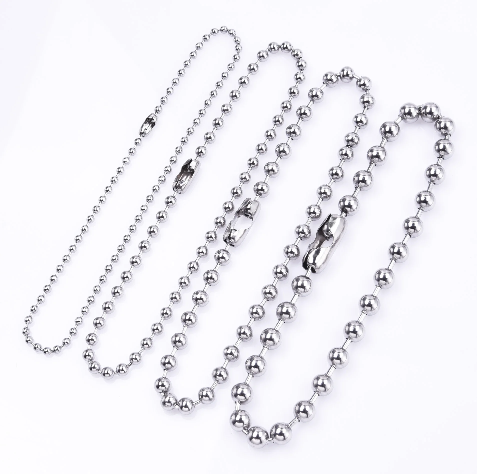 Fashion Beads Chain Stainless Steel Choker Necklaces For Women Men Accessories 40cm Simple Jewelry On The Neck Necklace Collares