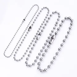 Fashion Beads Chain Stainless Steel Choker Necklaces For Women Men Accessories 40cm Simple Jewelry On The Neck Necklace Collares