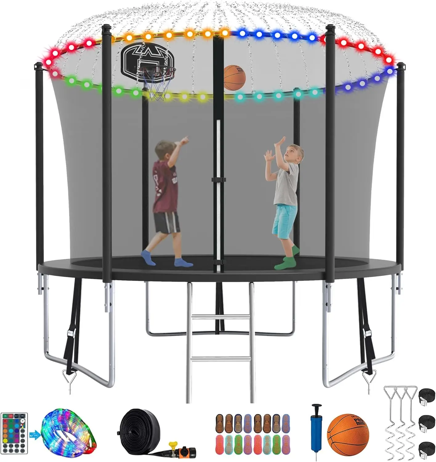 

Tranpoline 1500LBS 16 15 14 12 10 8 FT Tranpoline for 7 10 Kids and Adults Windproof Outdoor Tranpoline with Enclosure Net Baske