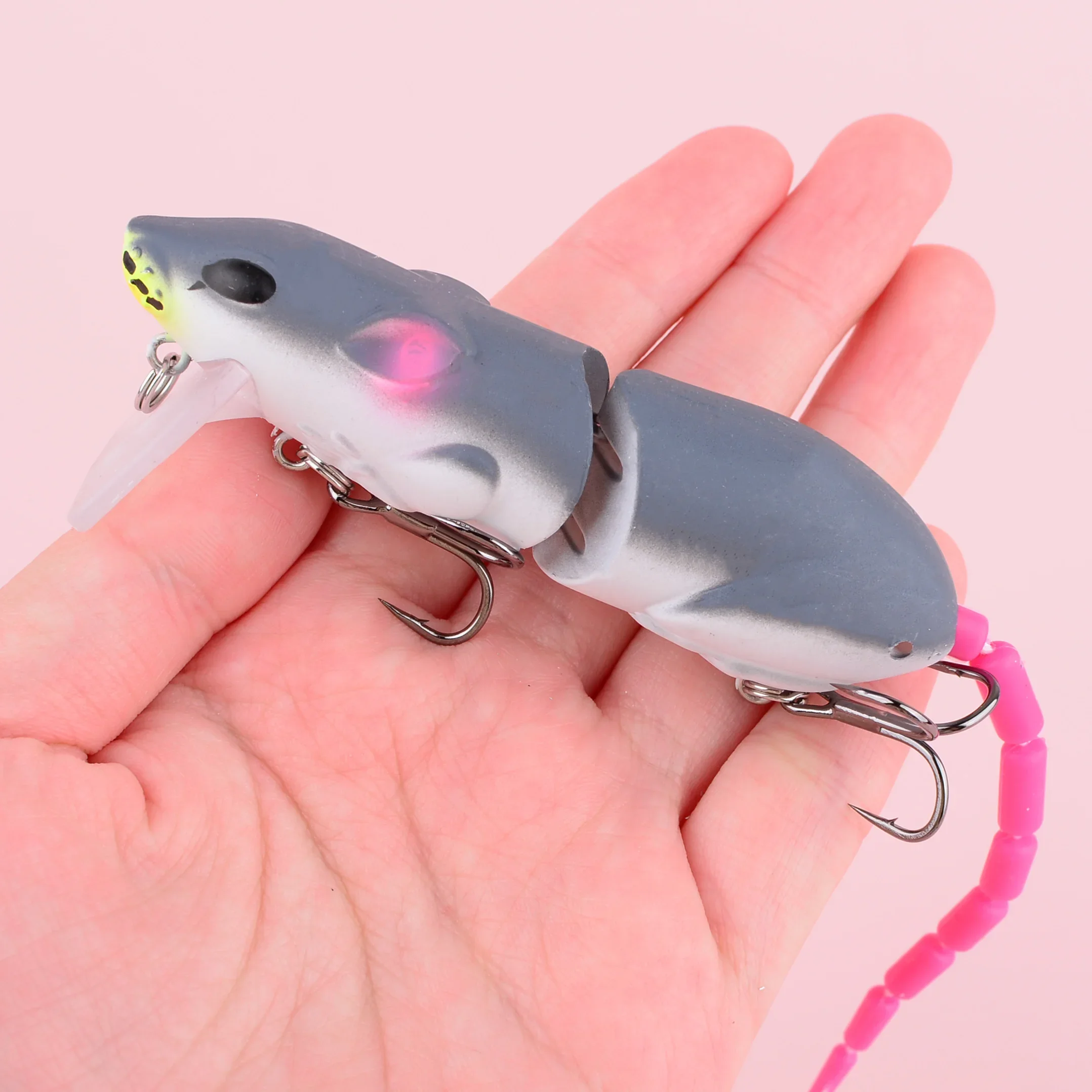 8CM Maus-Köder Künstlicher Plastik-Mausköder Schwimmköder Ratte Hecht Barsch Minnow Schwimmende Köder Angelzubehör – Detail 4