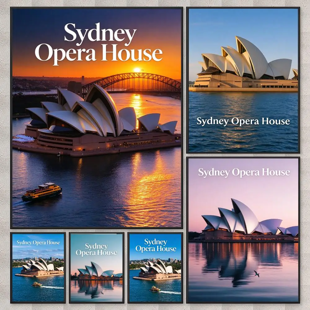 landmark Sydney Opera House Poster Poster HD Printing Nordic Style Home Decor Wall Art for the Living Rooms Hallways Gift Giving