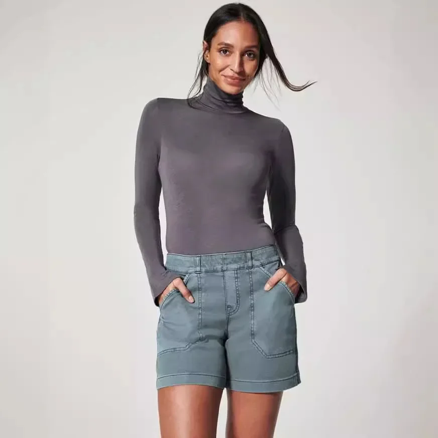 High-waisted Women's Overalls Casual Pants Cotton and Linen Thin A-shaped Loose Wide-leg Shorts Cross-border Trade in Stock.