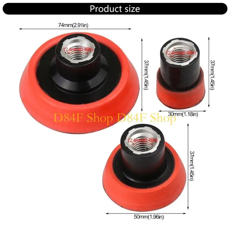 D84F Polishing Disc Polishing Backers Plate Hook Looping Buffing Pad Sanding Disc Rotatable Backing Pad M14 Screw Hole Drill