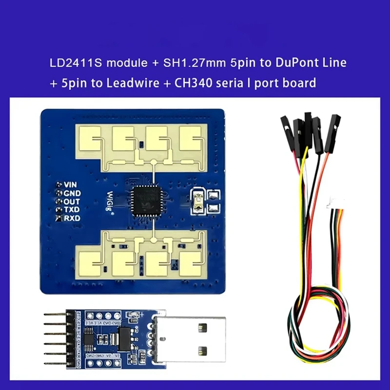 Baru LD2411S rumah pintar 5V 50Ma kinerja tinggi 24Ghz gerak/Mini gerak manusia penginderaan jarak modul Sensor