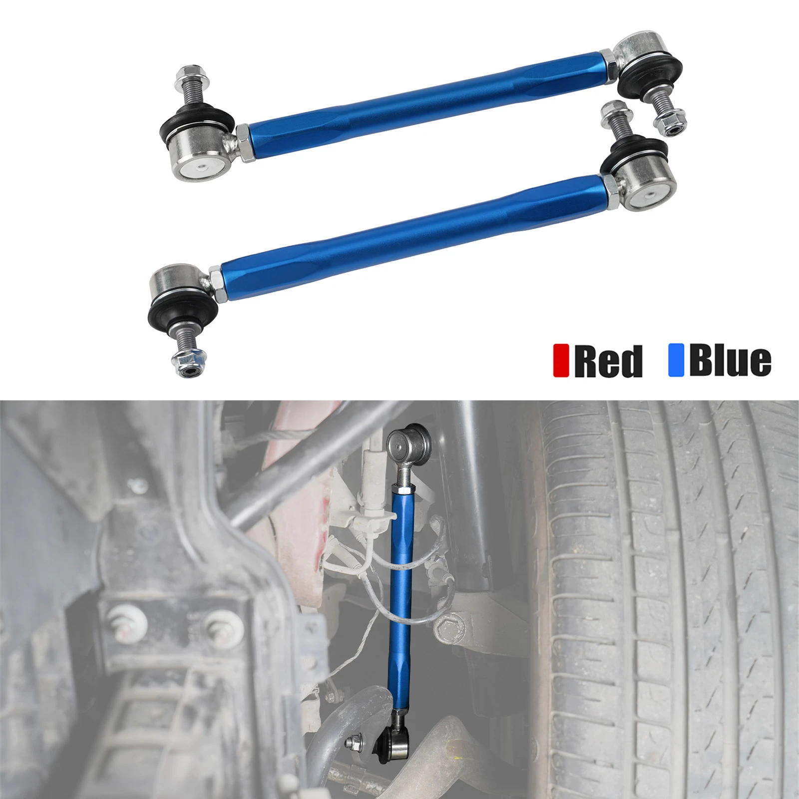 

BEVINSEE Adjustable Front Sway Bar End Link Kit for BMW E90 E91 E92 E93 E82 E87 Z4 E89 X1 E84, Replace 31356765933, 31356765934