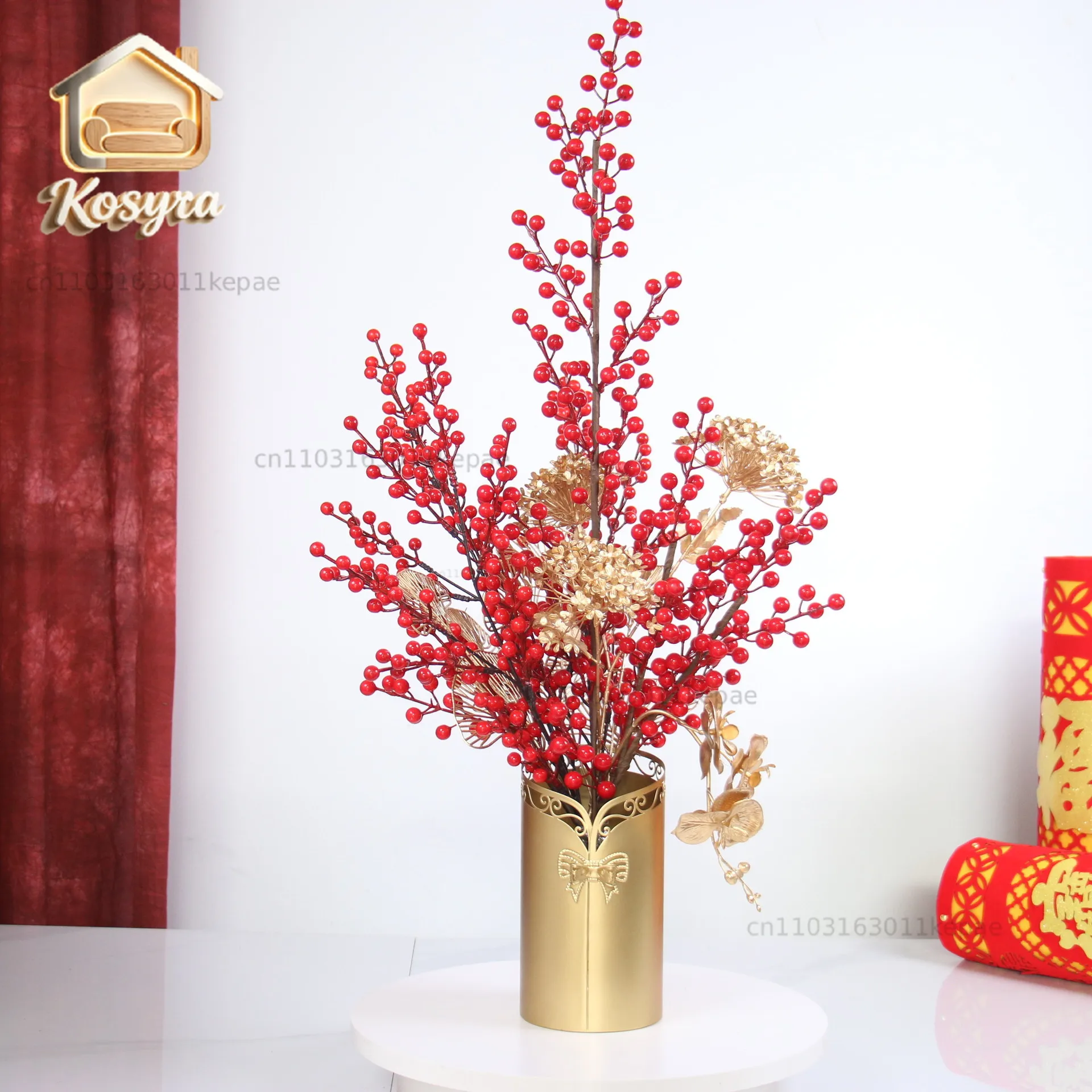 2026 new year lucky bucket chinese style bowknot hug bucket dried flower vase wedding party festive supplies small flower pot