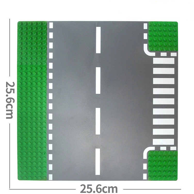 Ensemble de plaques de base de rue verte pour enfants, briques d'assemblage de bricolage, blocs de construction de route de ville classiques, pièces compatibles avec toutes les marques, jouets