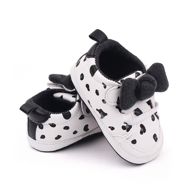 New Baby Shoes Cute Bowknot Infant PU First Walkers Soft Sole Anti-slip Toddlers Boys Girls Casual Shoes Sneakers