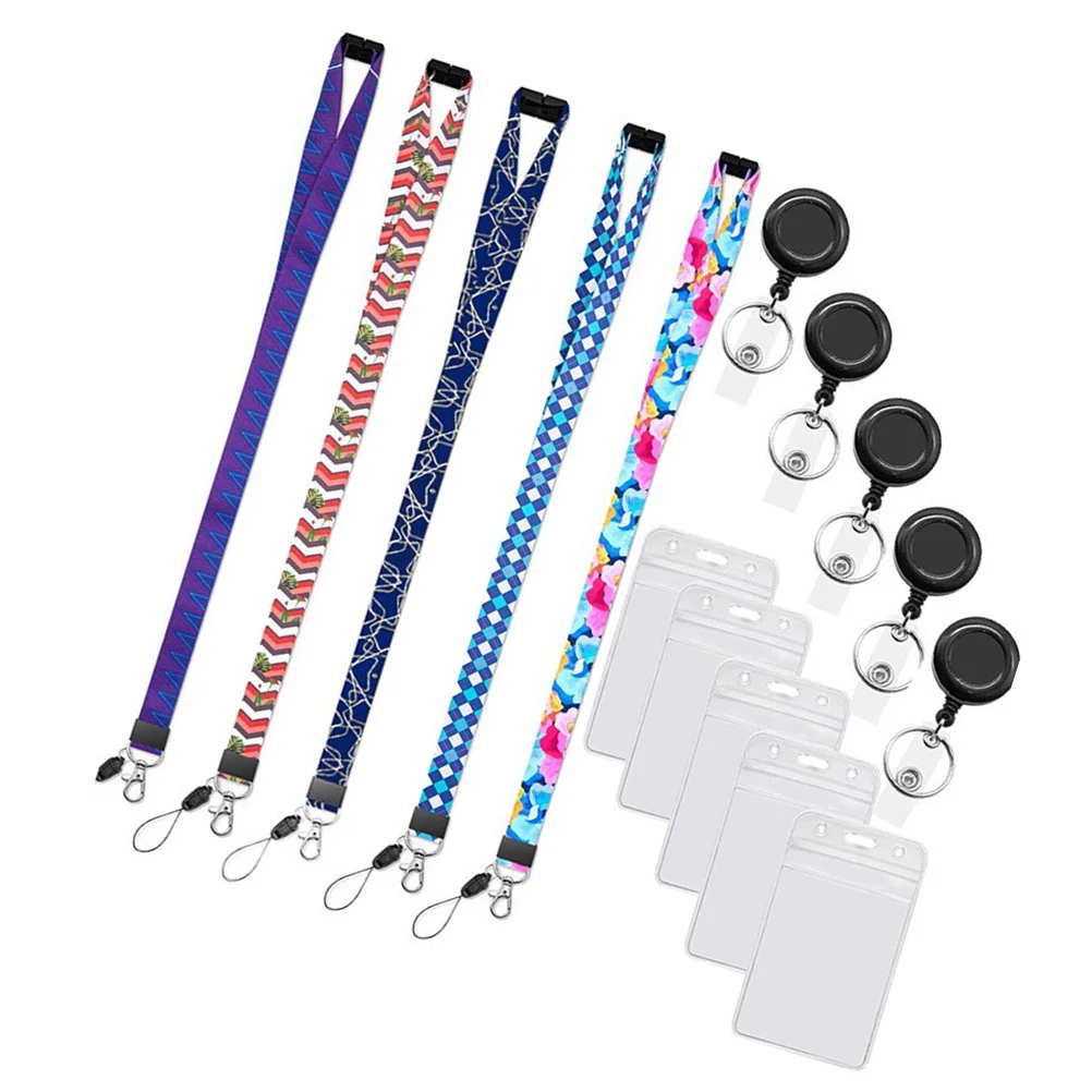 

5Sets Transparent Card Covers Anti-Scratch Storage Sleeves for Id Badges Game Cards Photos Postcards Fun Lanyards for Id Badges