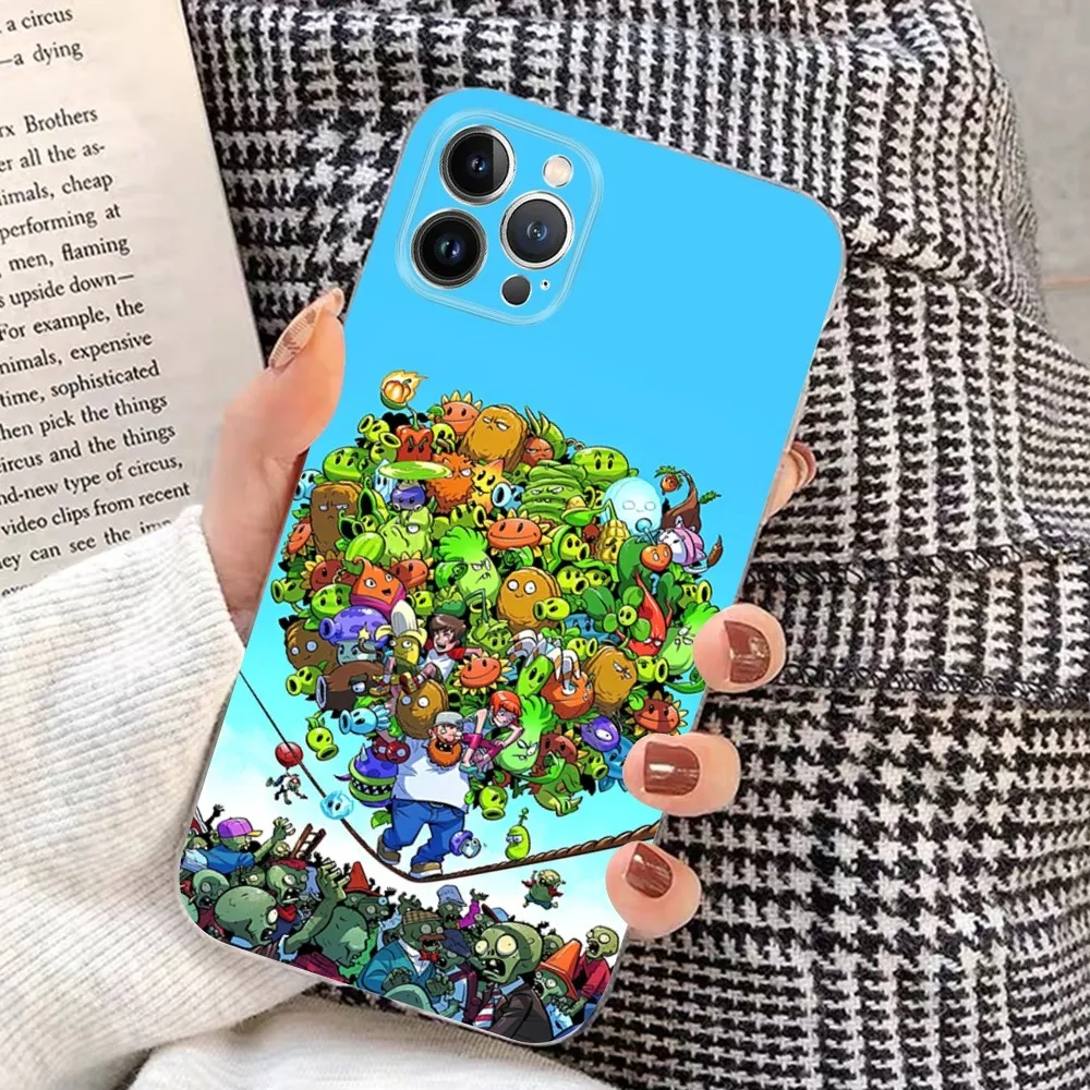 P-plants battle Z-zombie Phone Case For iPhone 15 14 11 12 13 Mini Pro XS Max Cover 6 7 8 Plus X XR SE 2020 Funda Shell