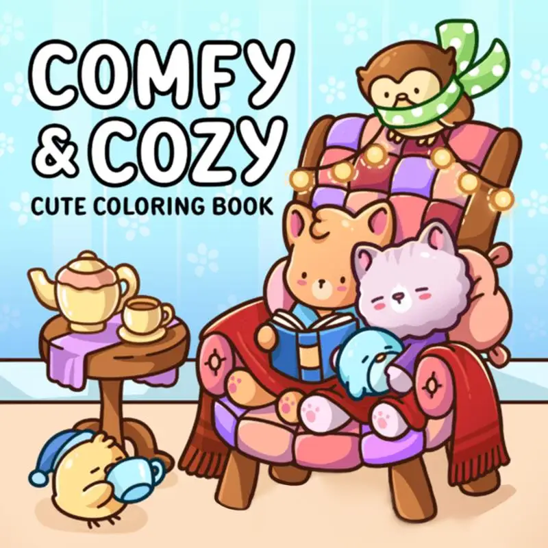 Stress Relief Coloring Books for Adults Kids With Cute Animals Fun Drawing Picture Book Perfect Birthday Holiday Gifts