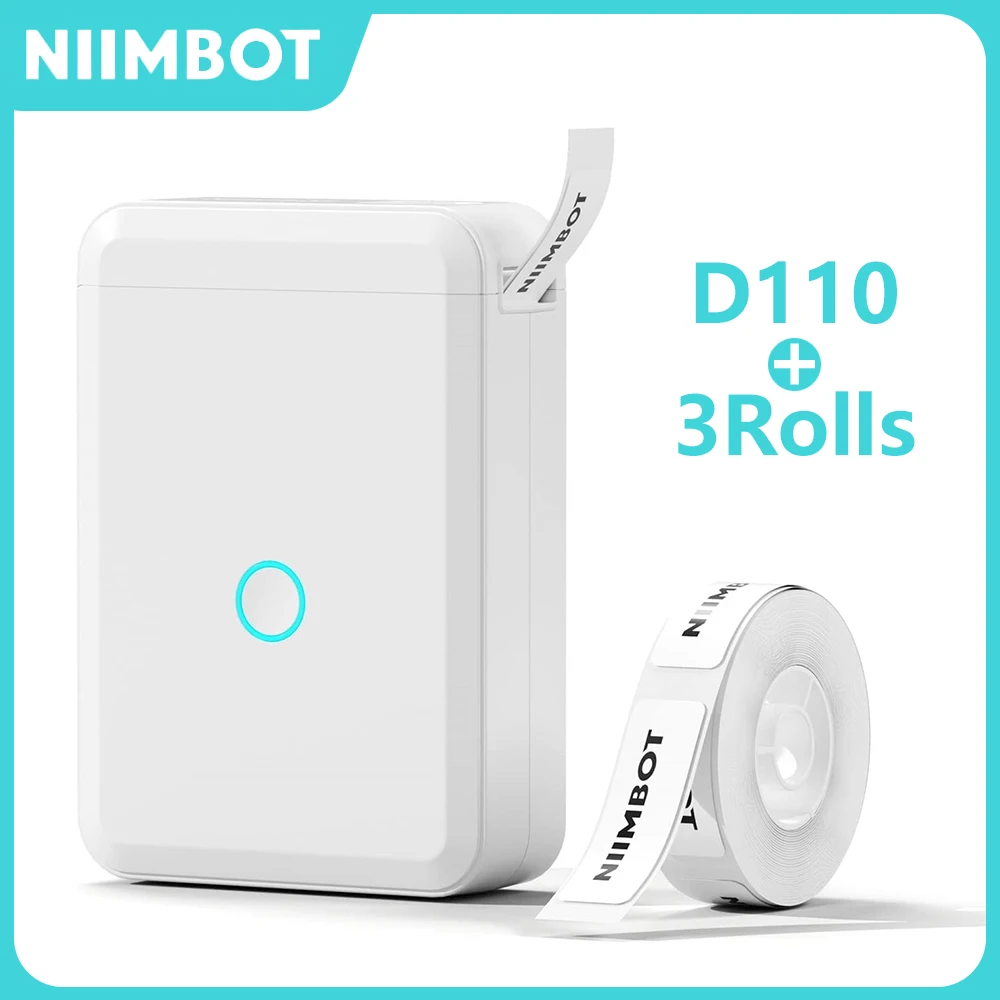 Niimbot D110 Mini tragbarer Thermodrucker ohne Tinte, selbstklebender Etikettendrucker für Aufkleber, Etikettierer, Etikettiermaschine