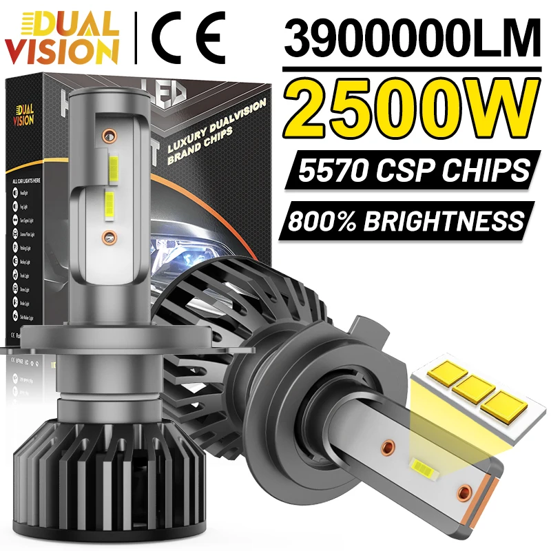 

Dualvision 2500W H7 H4 Светодиодные автомобильные фары H1 H11 H8 H9 9005 9006 HB3 HB4 9012 HIR2 Автолампы 6000K Противотуманные фары дальнего ближнего света