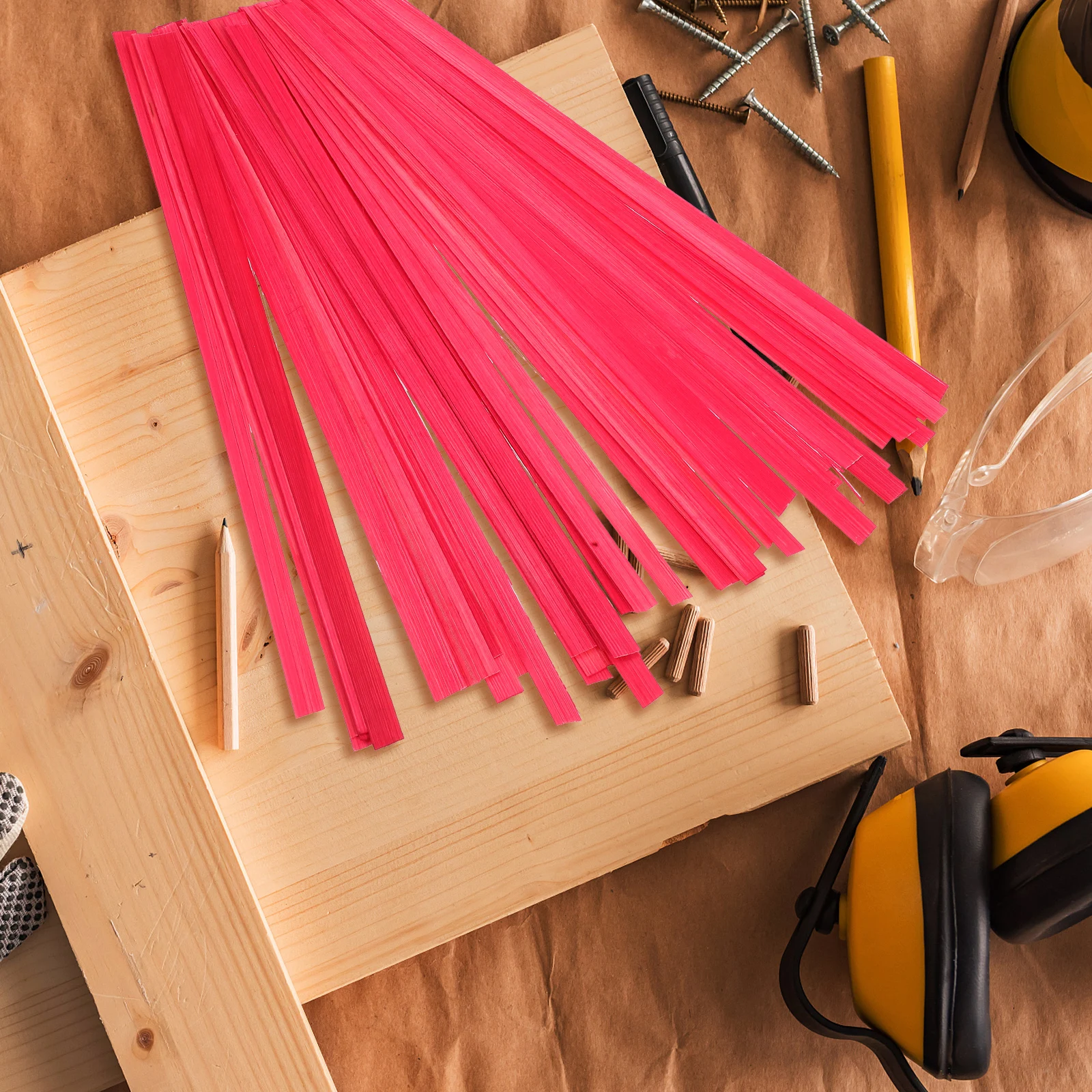 

50pcs Bamboo Material Bag for Fan Crafts Durable Strips Ideal Diy Bamboo Weaving Craft Projects Family Activity