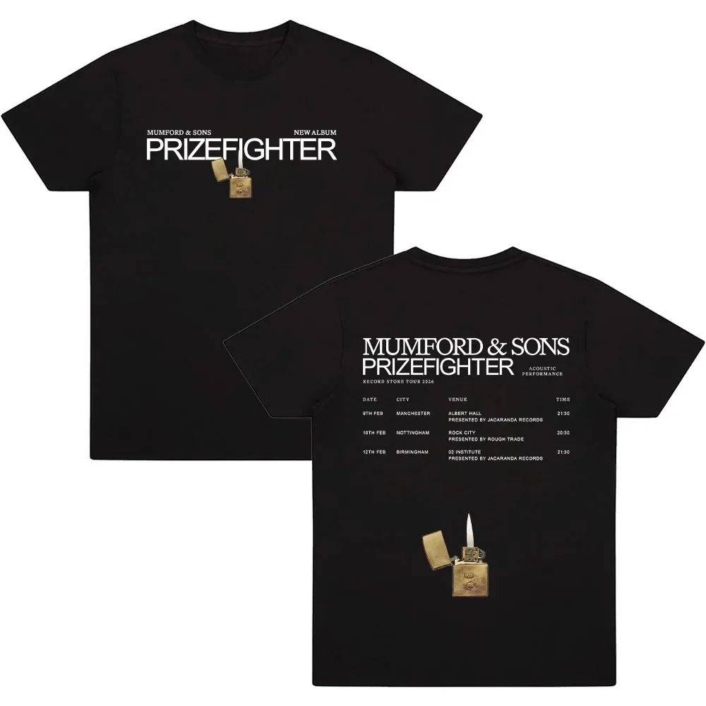 Camiseta con estampado gráfico del nuevo álbum de la banda de Folk Rock británica de Londres Mumford & Sons, camiseta de algodón de verano para hombres y mujeres, nueva camiseta