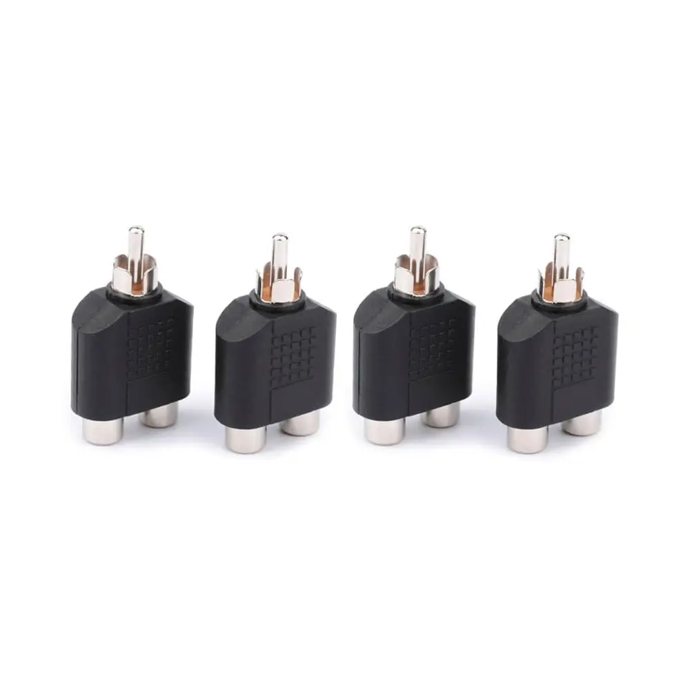 4 PCS RCA Y-Splitter 1M Male to 2 Female Adapter-Easy Connection Kit for AV Audio Video -Converts Single RCA Plug to Dual Cables