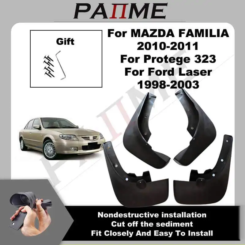 Car Automotive MudFlaps For Mazda Familia Protege 2010-2011 Splash Guards Front Rear Mud Flap Mudguards Fender YC101227