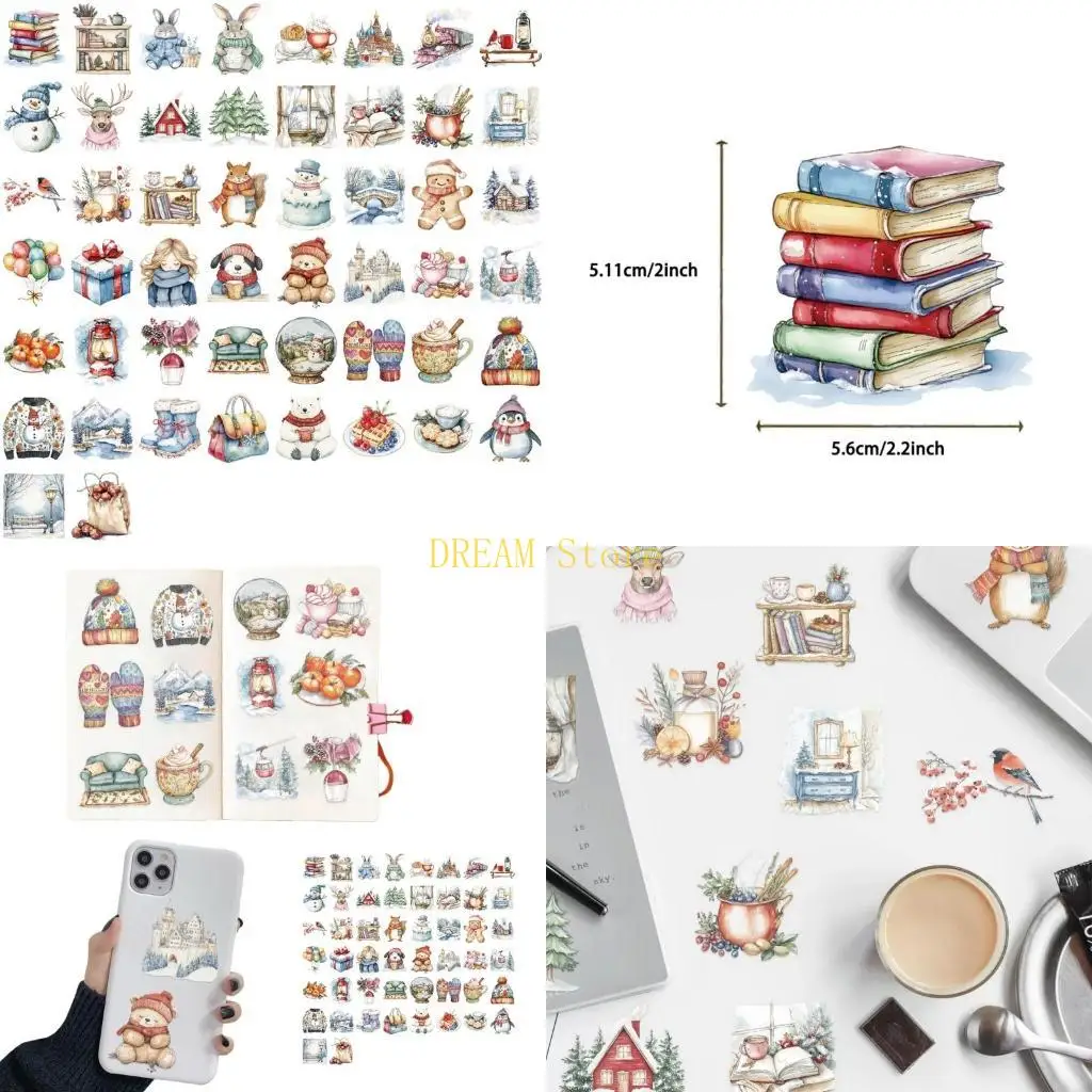 

50Pcs Christmas Stickers Pack Color Santa Reindeer Decorations Electronics best sale