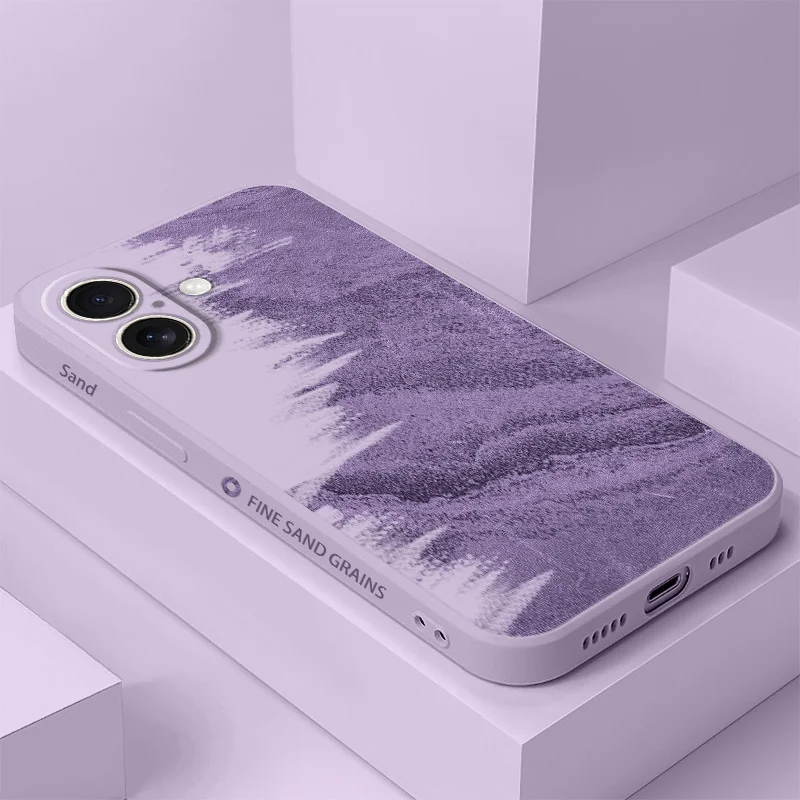 

Textured Sand Phone Case For iPhone 16 16e 15 14 13 12 11 X XR XS Plus Pro Max Mini Silicone Cover