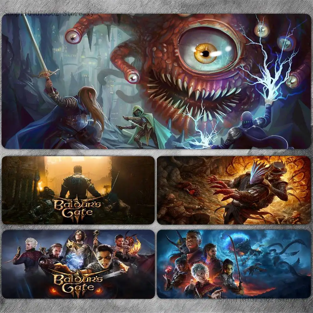 Game Baldurs Gate 3 Mousepad Large Keyboard Desk Mat Gaming Mouse Pad LockEdge Non-slip Mat