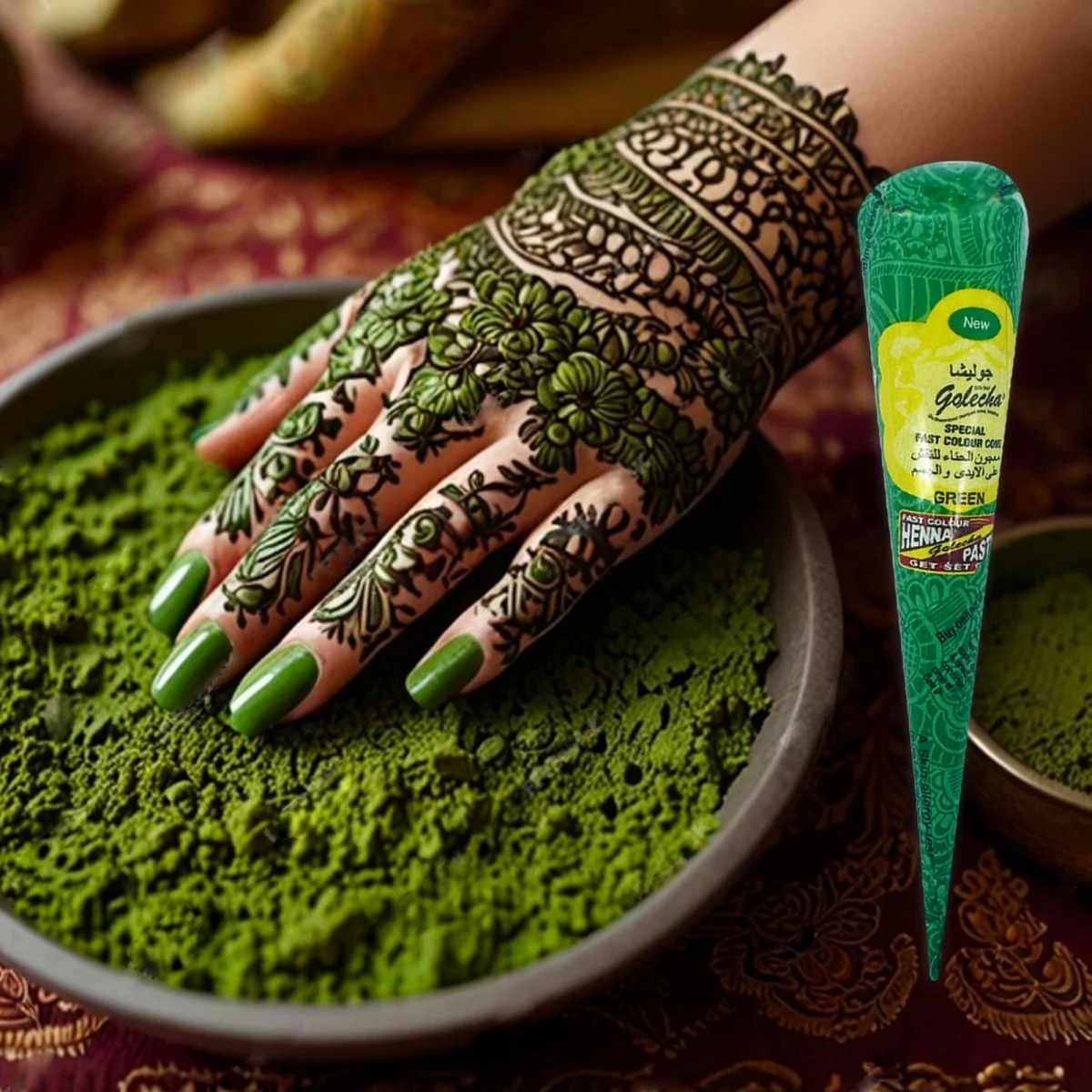 Mehrfarbige indische GOLECHA Henna Kegel Tattoo Paste für temporäre Tattoo Aufkleber Körperbemalung Kunst Creme Kegel Farbe DIY Farbe – Detail 4