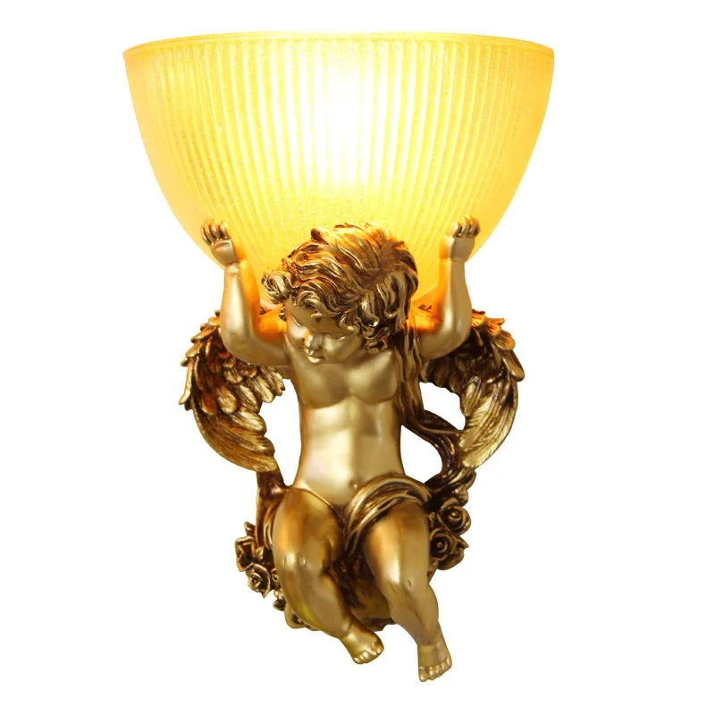 JIANKEXING Moderne Hause Wand Lampe Schlafzimmer Bett Kopf Wohnzimmer Studie Korridor Engel Geformt Harz LED Licht Kreative Retro Dekorative Beleuchtung 3