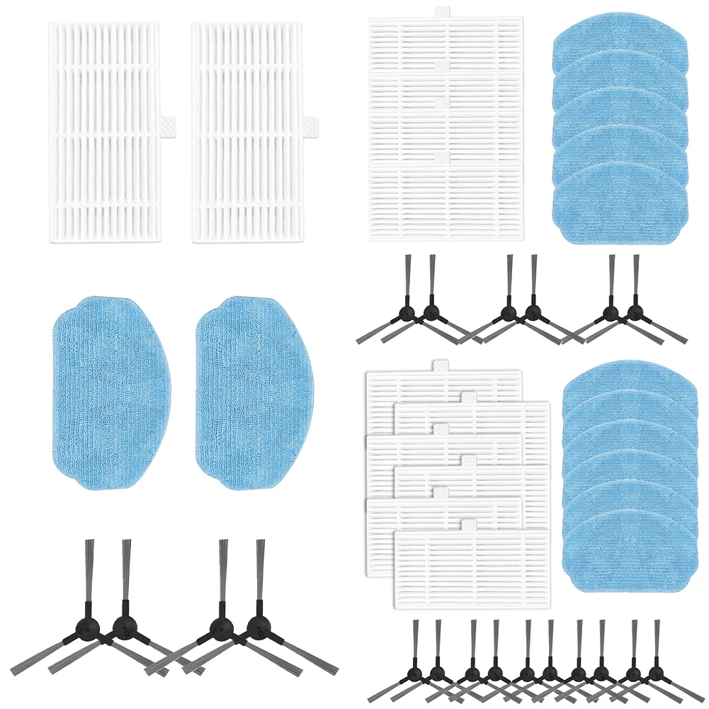 1 Set Filter Mop Pad Side Brushes For MAMNV BR150/BR151 2-In-1 Robot Vacuum Cleaner Replacement Accessories