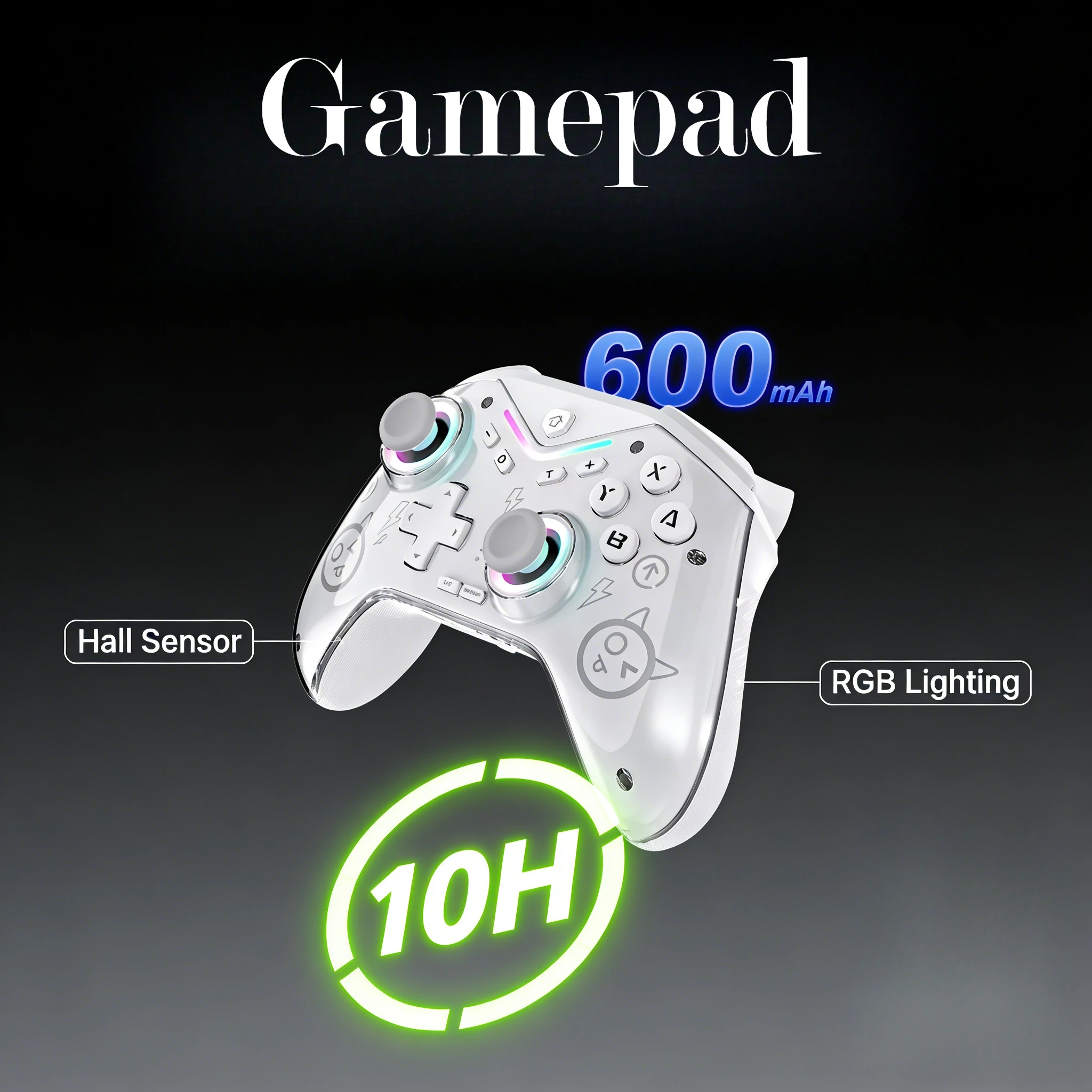 

Контроллер геймпада RGB Hall, беспроводной USB, проводной Bluetooth для Nintendo Switch, Android, IOS, iPhone, ПК, аксессуары для парового ТВ