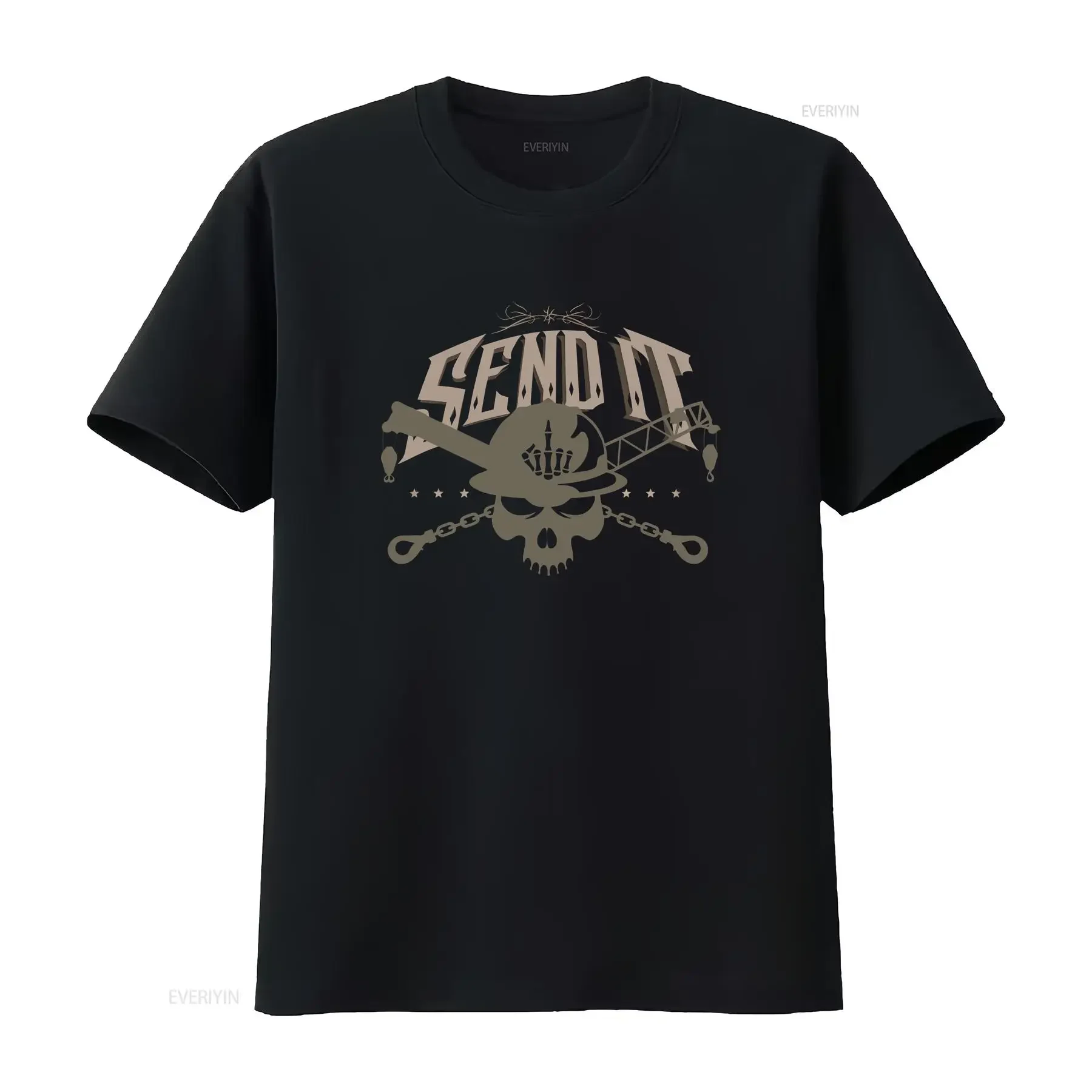 Send It Crane Operator Rigger Ironworker T Shirt vintage Washed Unisex Stylish Slightly graphic Versatile fashion Soft Casual