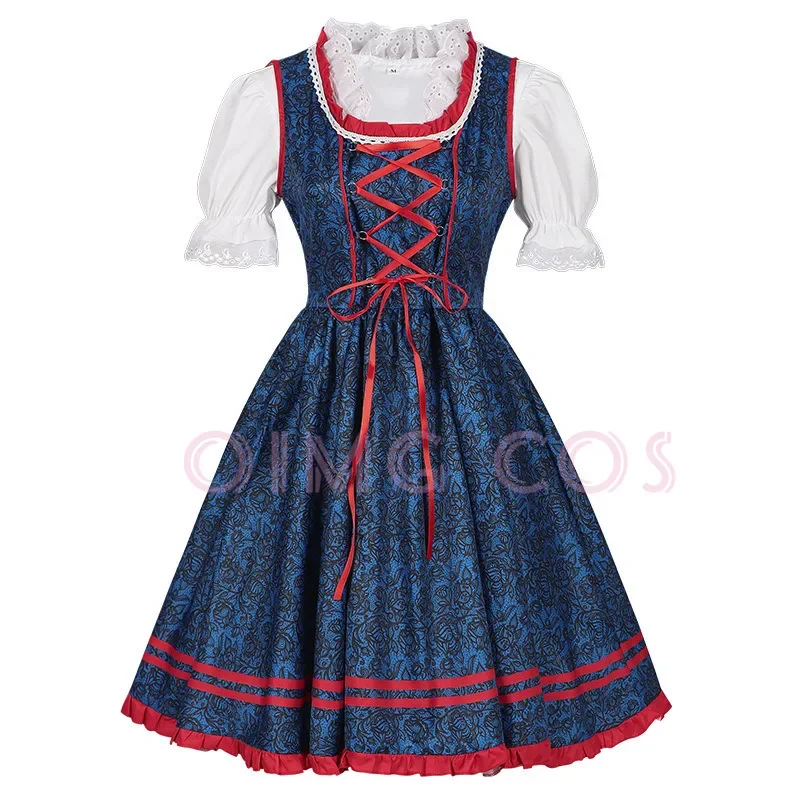 

European and American Halloween costume German Beer Festival costume dress plaid set Bavarian women's clothing