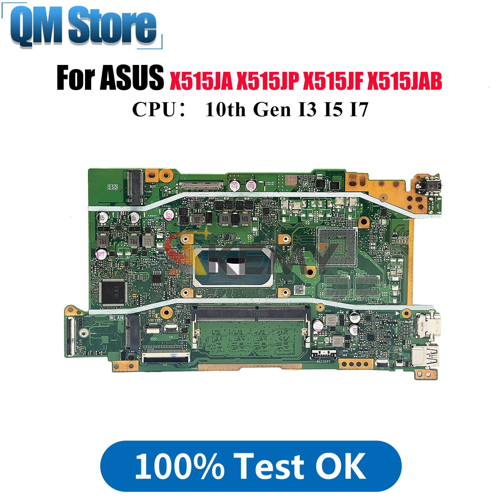 

X415JA Laptop Motherboard For ASUS VivoBook X515JF V5200J A416J X515JA X415J V4200J X515JAB X515JP Mainboard With I3 I5 I7 CPU