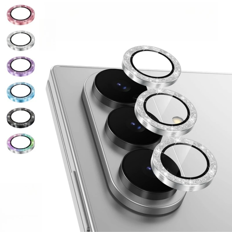 Glitzer-Hartglas-Metallring-Kameraobjektivschutz für Samsung Galaxy Z Flip Fold8 Ultra 7 6 5 4 Vollschutzfolie