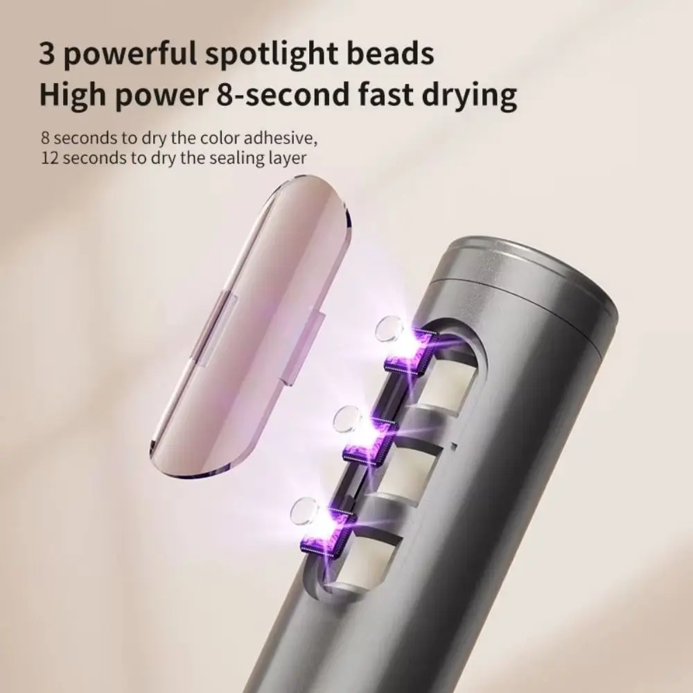 Low Noise Electric Nail Drill with UV Light Multiple Grinding Heads Cordless Nail File Pen-Style Multi-functional Nail Polisher