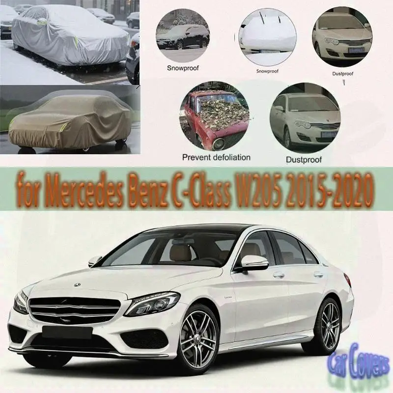 

For Dustproof Exterior Protection Waterproof Covers Sunshade Dustproof for Mercedes Benz C Class W205 2015 2020 Car Covers