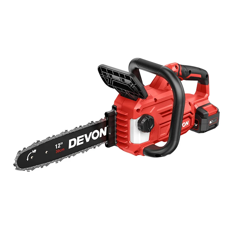 

DEVON 20V Lithium Battery Brushless Rechargeable Chain Saw Woodworking Handheld Felling Saw Electric Tree Sawing Machine