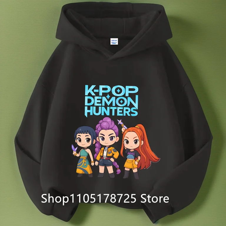 2026 KPop شيطان الصيادين Huntrix هوديي طفل الفتيات الفتيان موضة البلوز Harajuku كم طويل البلوز الاطفال جديد الكرتون القمم #1
