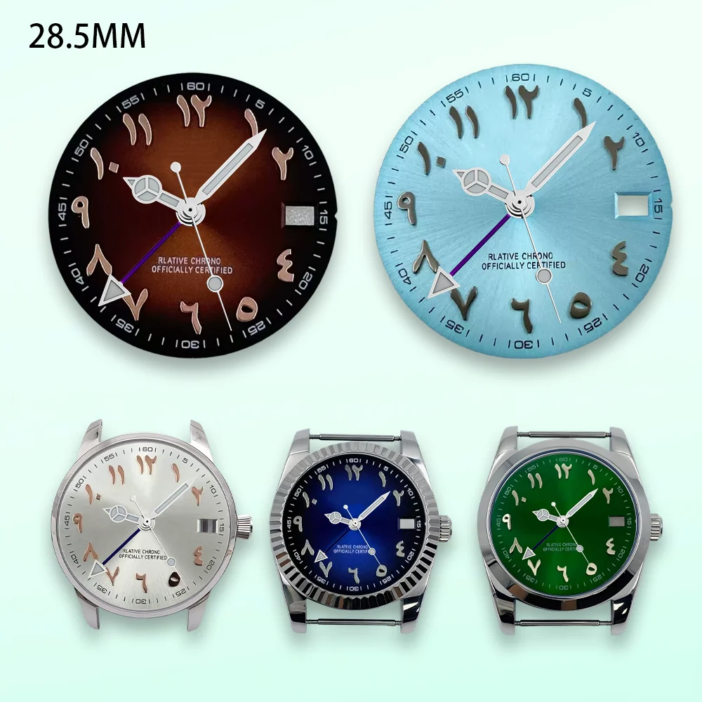 28.5mm S Dial Arabic numerals Dial  Fit NH35 Japanese Automatic Movement 28.5MM Sunray Dial NH35 Watch Modification Accessories