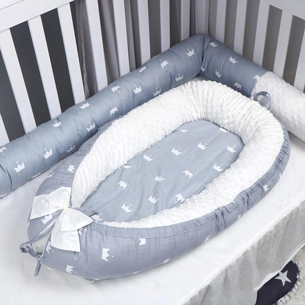 Cute design baby nest soft cotton baby bed in bed pretty comfortable safety crib lounger baby nest