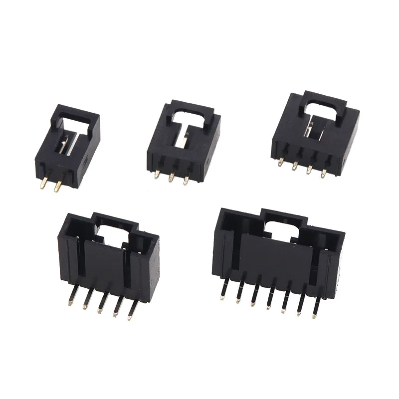 MX2.54 TJC8 Dupont Connector 2/3/4/5/6/7/8/9/10Pin With Lock Buckle Single Row 2.54mm Right Angle Straight/Curved Needle