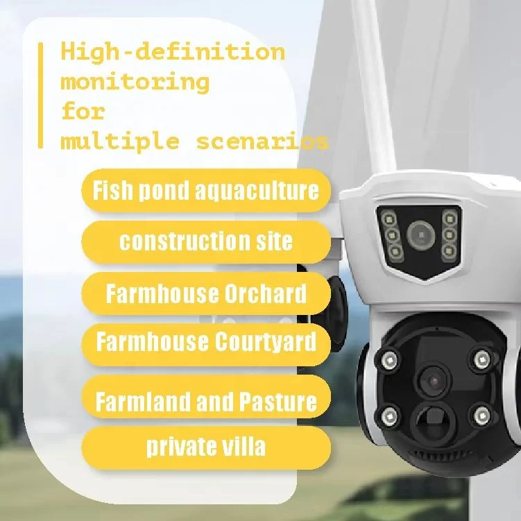 Outdoor 3lens Cctv Home Security Solar Wifi Wireless Ip66 4k Camera 4g Card Alert Minimum order of 2 pieces