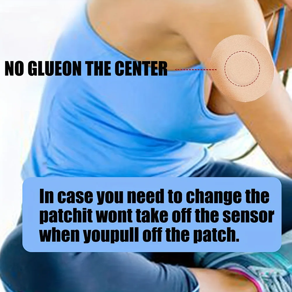 غطاء مستشعر حر لـ Libre 2، رقع مقاومة للماء، خالية من اللاتكس ولا تسبب الحساسية، 14 يومًا، بدون غراء في المنتصف، 20 عبوة