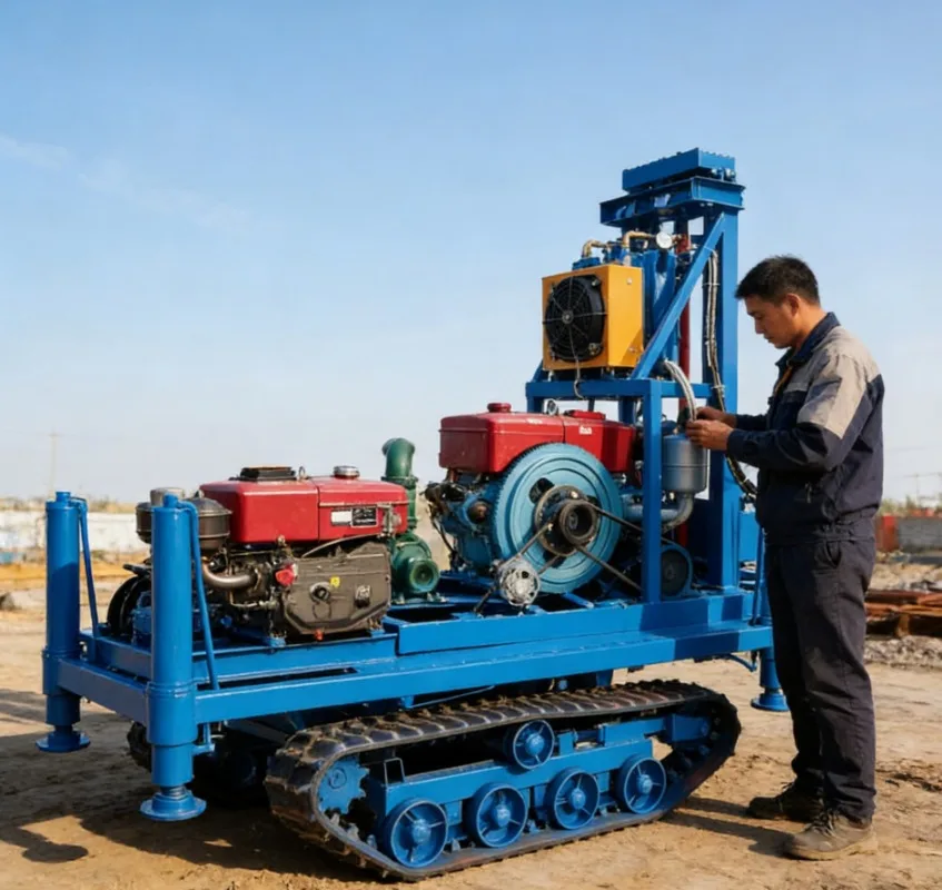 

High Quality 120‑200m Small Crawler Water Well Drilling Rig Agricultural Industrial Borehole Drilling Equipment