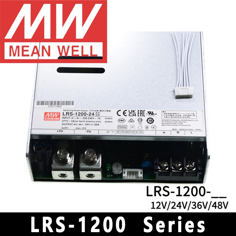 Mean Well LRS-1200-12/24/36/48 Meanwell 180-305VAC Input 12V/24V/36V/48V AC/DC Single Output Switching Power Supply