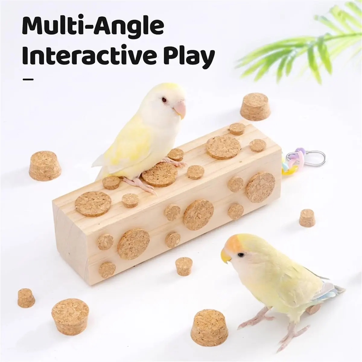 A20I Wooden Bird Chew Toys - 7.9 Inch Hanging Parrot Toys, Relieve Boredom & Anxiety, Foraging Toys, for Parakeet.