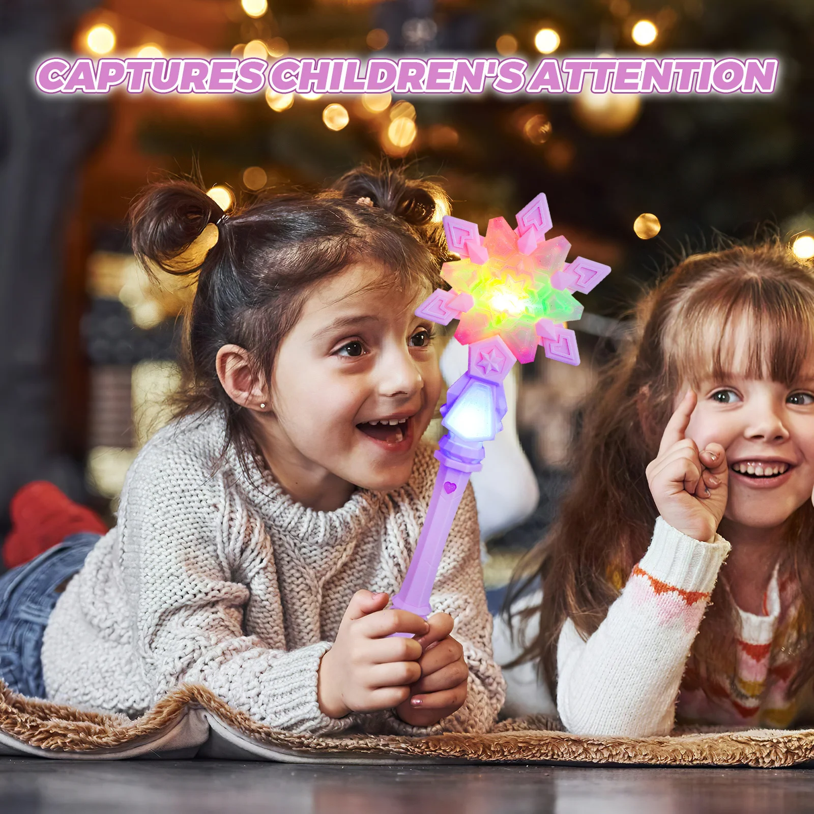 Oplichtende Sneeuwvlok Wand LED Fairy Stick Party Favor Verkleedaccessoire voor Meisjes Verjaardagsvieringen Kostuumfeesten Kerstmis