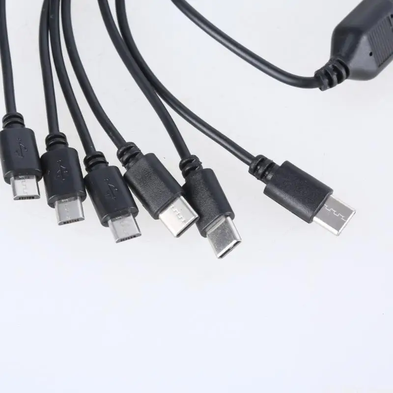 E56B Practical Multi Charging Cable, USB Type C to Multiple USB/Type C Port, for Office and School Use Multiple Devices